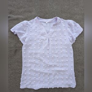 Women's Light Purple Short Sleeve Dressy V-neck Top Size S NWOT